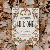 Invitation Wild One Woodland Animaux 1er Anniversaire