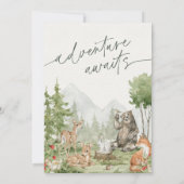 Invitation Wild One Woodland Animaux 1er Anniversaire Invitat (Dos)