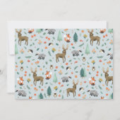 Invitation Wild One Woodland Animaux 1er Anniversaire Photo (Dos)