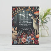 Invitation Wild One Woodland Animaux Garçon 1er anniversaire (Debout devant)