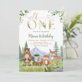 Invitation Wild One Woodland Créations Anniversaire (Debout devant)
