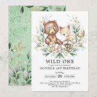Wild One Woodland Greenery Gold Birthday Party