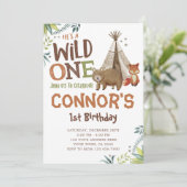 Invitation Wild One, Woodland, Tribal (Debout devant)