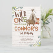 Invitation Wild One, Woodland, Tribal (Debout devant)