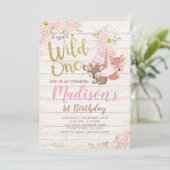 Invitation Wild One, Woodland, Tribal (Debout devant)