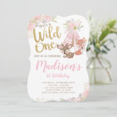 Invitation Wild One, Woodland, Tribal (Debout devant)