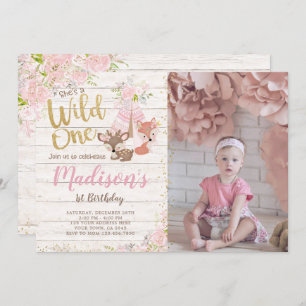 Invitation Wild One, Woodland, Tribal