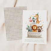 Invitation Wild One Zoo Animals Neutral First Birthday Party