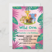 Invitation Wild One Zoo jungle 1st Animaux Animaux Animaux En (Devant)