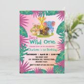Invitation Wild One Zoo jungle 1st Animaux Animaux Animaux En (Debout devant)