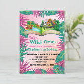 Invitation Wild One Zoo jungle 1st Animaux Réserver Enfants d (Debout devant)