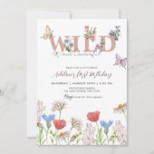 Invitation Wild & Onedering Fleur sauvage 1er Anniversaire mi (Devant)
