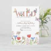 Invitation Wild & Onedering Fleur sauvage 1er Anniversaire mi (Debout devant)