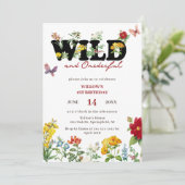 Invitation Wild & Onedering Fleur sauvage été 1er anniversair (Debout devant)