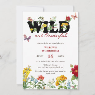Invitation Wild & Onedering Fleur sauvage été 1er anniversair