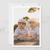 Invitation Wild Ones Twins Feuilles neutres - Photo Anniversa (Dos)