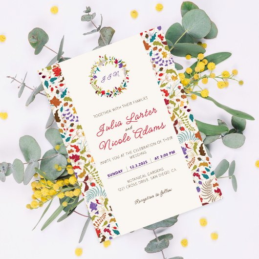 Invitation Wild Rose Woods Exotic Flower Garden Mariage