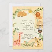 Invitation Wild Safari Adventure Await Baby shower (Devant)