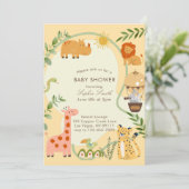 Invitation Wild Safari Adventure Await Baby shower (Debout devant)