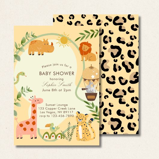 Invitation Wild Safari Adventure Await Baby shower