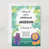 Invitation Wild Safari Animal Party Thème pour les enfants (Devant)