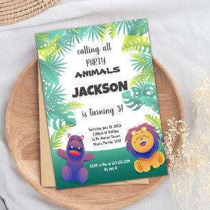 Invitation Wild Safari Animal Party Thème pour les enfants