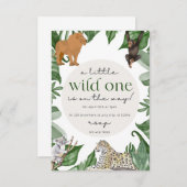 Invitation Wild Safari Aventures attendent à ce Baby shower (Devant / Derrière)