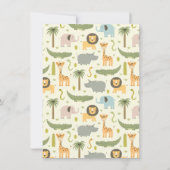 Invitation Wild Safari mignon Baby shower (Dos)