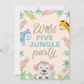 Invitation Wild Safari Pastel Cinquième anniversaire (Dos)