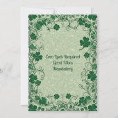 Invitation Wild Shamrock Vine Funky Saint Patricks Day Party  (Dos)