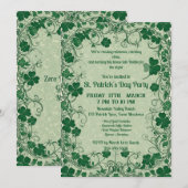 Invitation Wild Shamrock Vine Funky Saint Patricks Day Party  (Devant / Derrière)