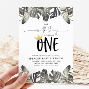 Invitation Wild Thing Boys 1ère fête d'anniversaire Wild One