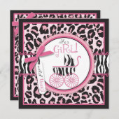 Invitation Wild Thing Carré Pink B (Devant / Derrière)