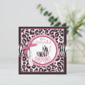 Invitation Wild Thing Carré rose (Debout devant)