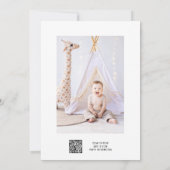 Invitation Wild Un 1er Anniversaire Safari Animaux mignons Ph (Dos)