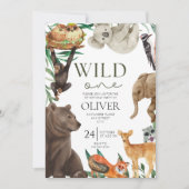 Invitation Wild un thème safari premier anniversaire (Devant)