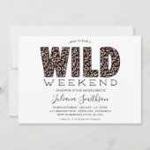 Invitation Wild Weekend Rose Gold Leopard Bachelorette Invita (Devant)