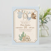 Invitation Wild West Baby Cowboy 1st Birthday (Debout devant)