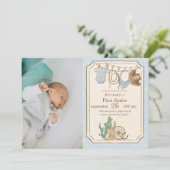 Invitation Wild West Baby Cowboy 1st Birthday (Debout devant)