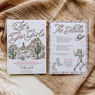 Invitation Wild West Bachelorette Let's Go Girls Itinéraire