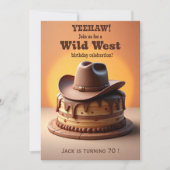 Invitation Wild West Birthday Cowboy Casquette Cake Invitatio (Devant)