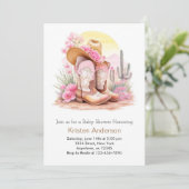 Invitation Wild West Celebration Cowgirl Baby shower (Debout devant)