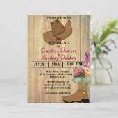 Invitation Wild West Country Western Boot & Casquette Floral (Debout devant)