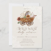 Invitation Wild West Country Western Floral Wagon Baby shower (Devant)