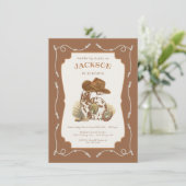 Invitation Wild West Cowboy 6e fête d'anniversaire (Debout devant)