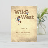 Invitation Wild West Cowboy Cowgirl's Birthday (Debout devant)