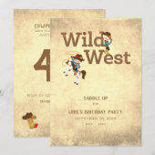 Invitation Wild West Cowboy Cowgirl's Birthday (Devant / Derrière)