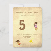 Invitation Wild West Cowboy fille sur mesure Anniversaire de  (Dos)