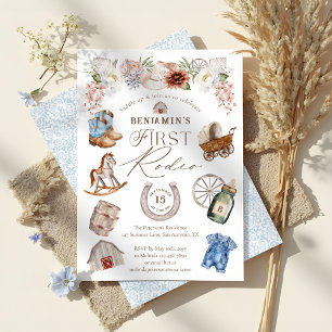 Invitation Wild West Cowboy Premier Rodéo 1er Anniversaire