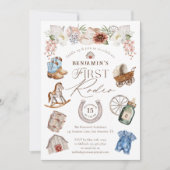 Invitation Wild West Cowboy Premier Rodéo 1er Anniversaire (Devant)